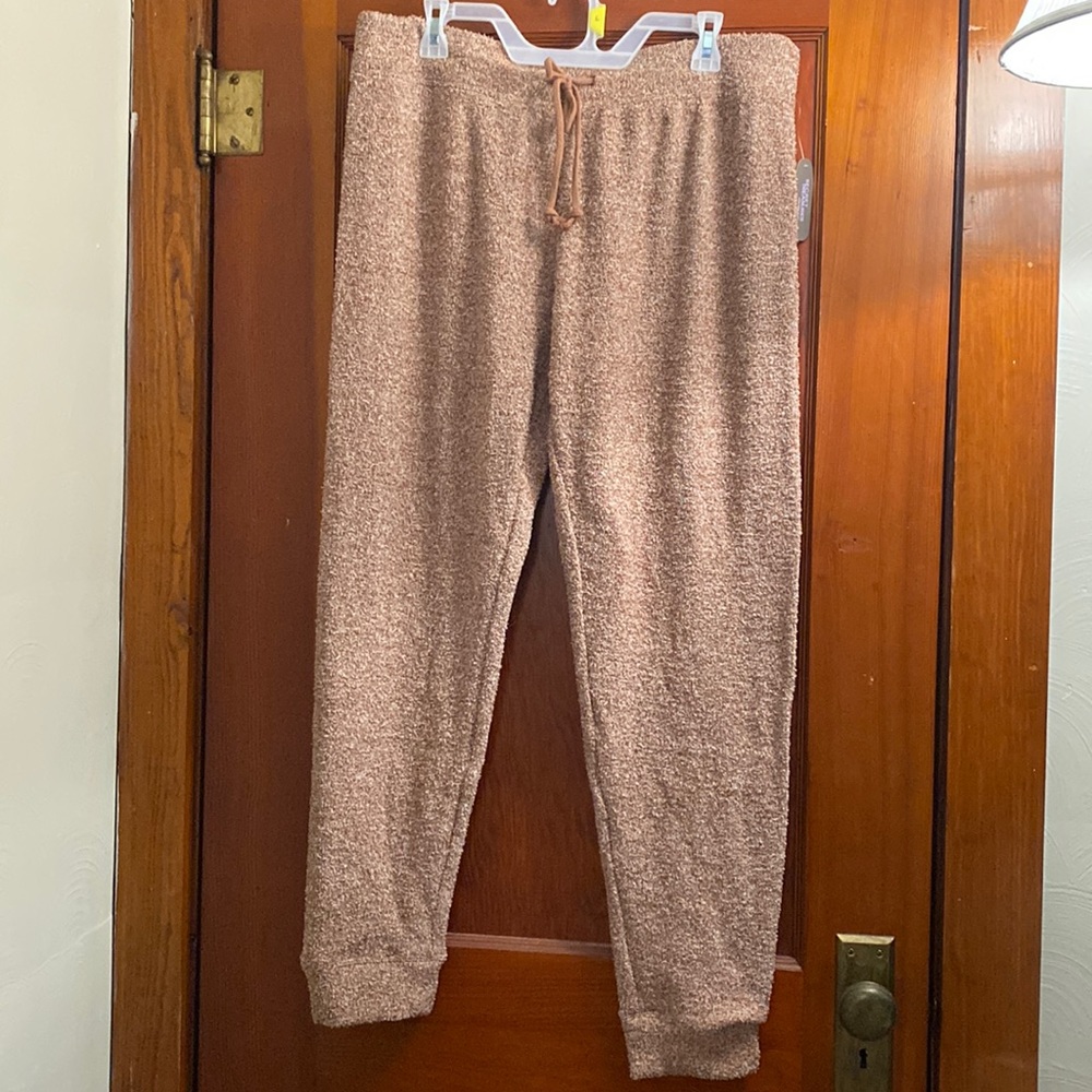 Brown Fuzzy Lounge Pant Joggers